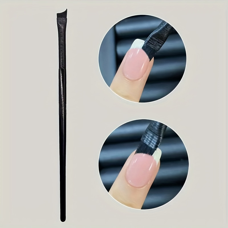 

1 Pack Precision Nail Art Brush, Black Handle, Uv Gel Acrylic Nail Polish, Odorless, Half Moon Shape For Diy Manicure