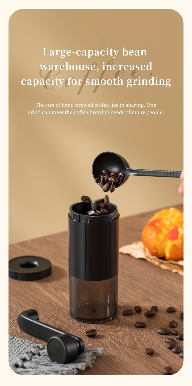 1pc manual bean grinder portable coffee machine grinding all in one machine manual household small hand     extraction camping details 9