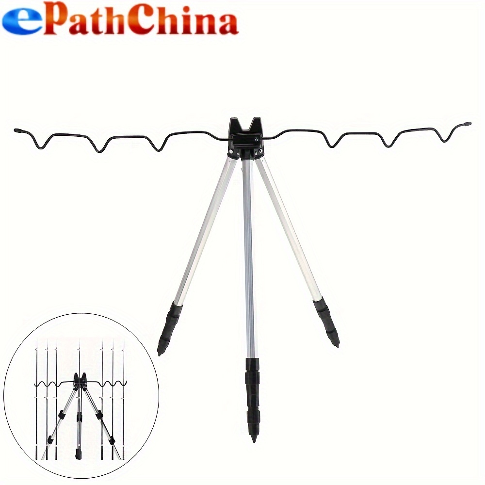 

Epathchina Aluminum Alloy Fishing Rod Tripod - Adjustable & Collapsible, 7-slot Holder For Fishing, & Lightweight