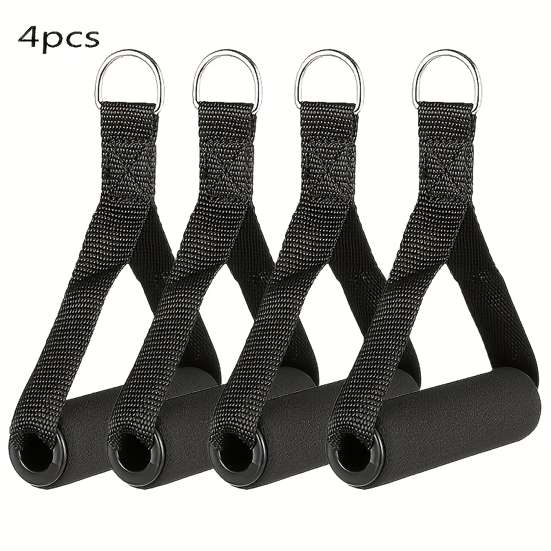TEMU 4 pezzi Maniglie da palestra con cinghie, di resistenza, impugnature per allenamento, accessori per macchine a cavo
