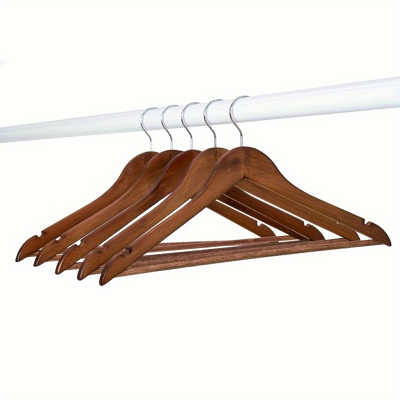 

60-pack Solid Walnut Wood Suit Hangers - Curved Design With Pants Bar For Adult Suits, Jackets, And Pants - Durable And Stylish Closet Organization