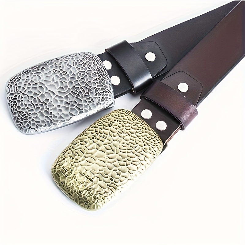 Gothic Snake Pattern Leather Belt Set with Replaceable Buckle - Unisex