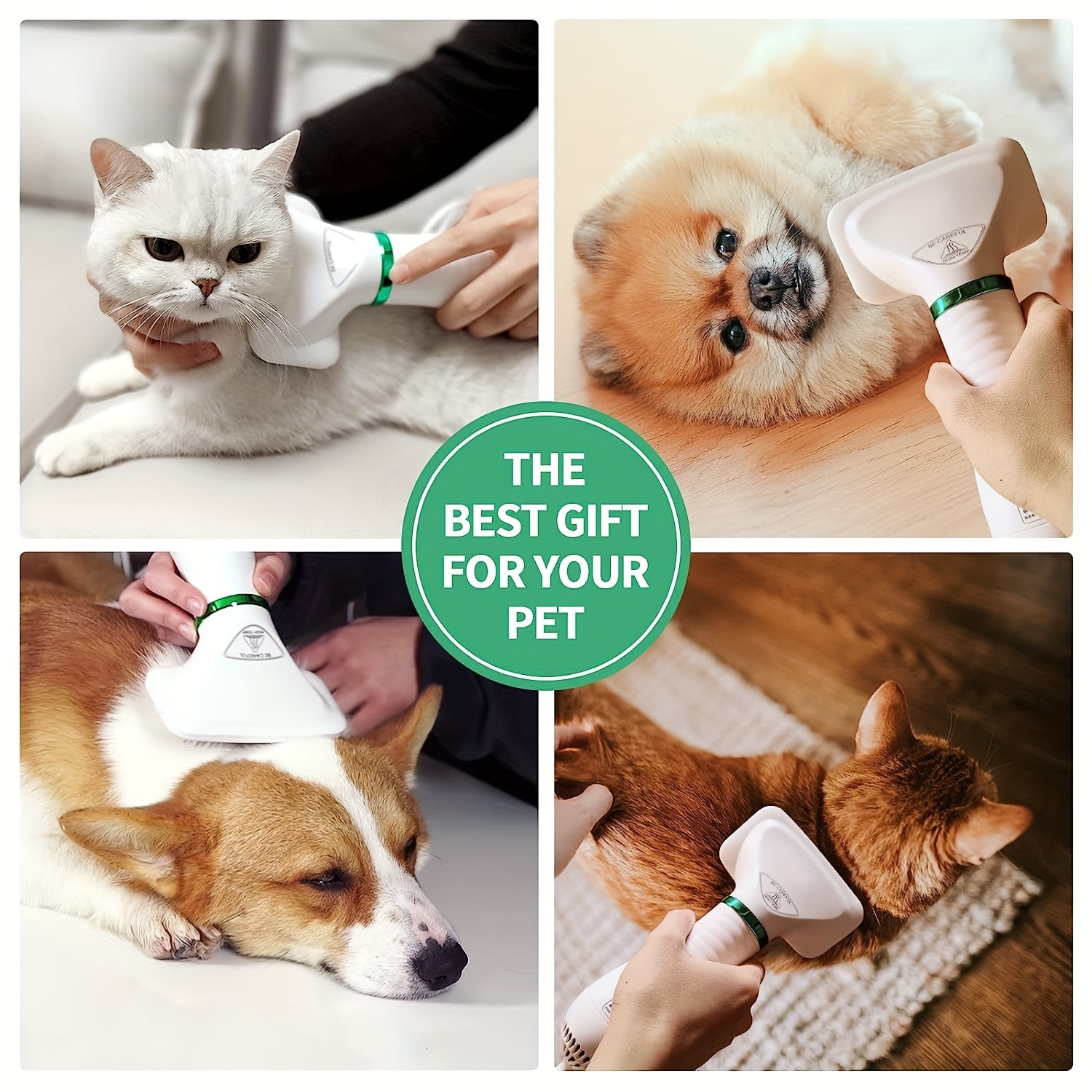 LIVEKEY 2-in-1 Pet Grooming Dryer with Adjustable Temperature And Slicker Brush for Dogs And Cats