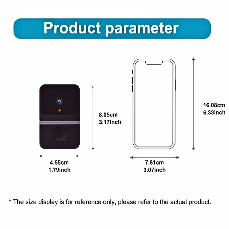 1 in battery smart wifi doorbell security wireless intelligent visual video intercom doorbell 2 way audio usb rechargeable low power consumption support 2 4g wifi Product details 7