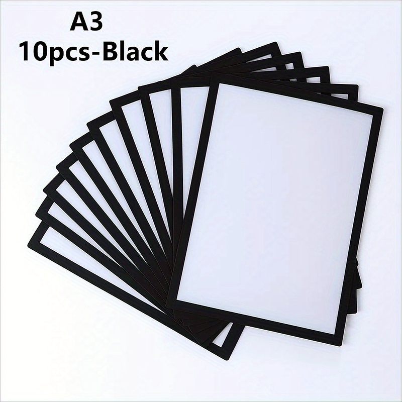 10pcs Of A3 Magnetic Photo Frame Stickers, Portable And Reusable, Suitable For Use On Refrigerator, Kitchen, Living Room Walls, Bedroom Walls And . Transparent, Creative, Diy, Party Decoration
