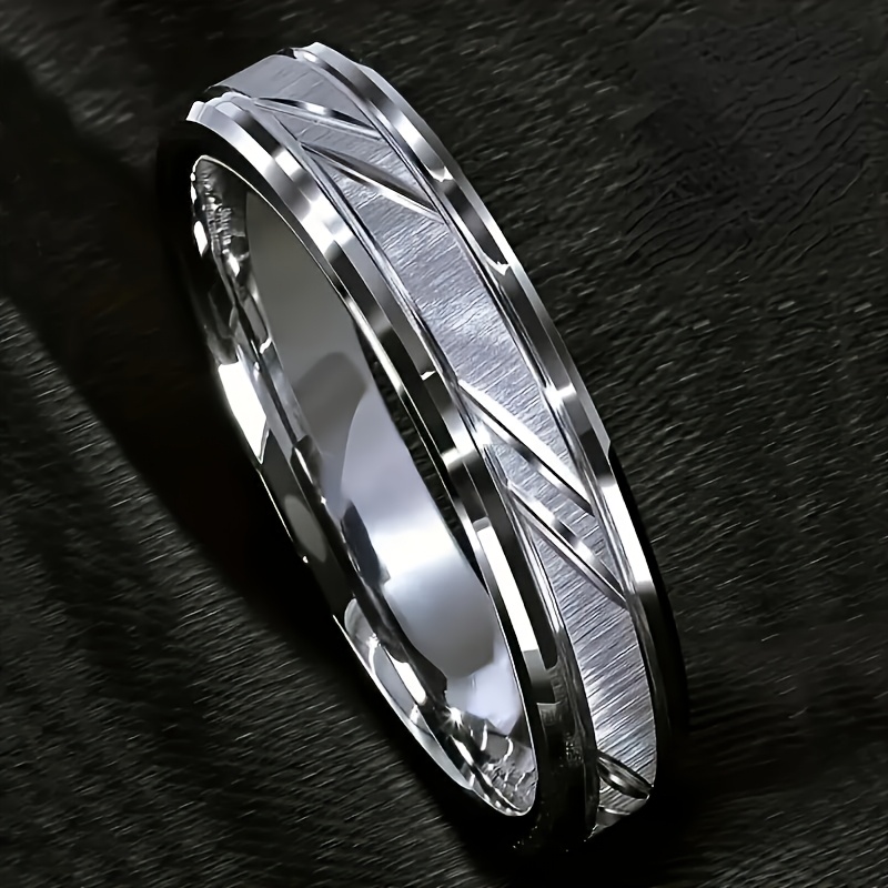 TEMU 1 6/ 8mm Brushed Titanium 316l Stainless Steel 316l 316l Stainless Steel 316l 316l Stainless Steel -durable, Scratch-resistant, Stylish-perfect