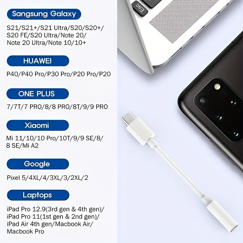 Comprar Essager-Adaptador de auriculares tipo c a conector Jack de 3,5mm,  Cable auxiliar de Audio USB C a 3,5mm para Huawei P30 P20 Pro Xiaomi Mi 9 8  Oneplus 7 7t