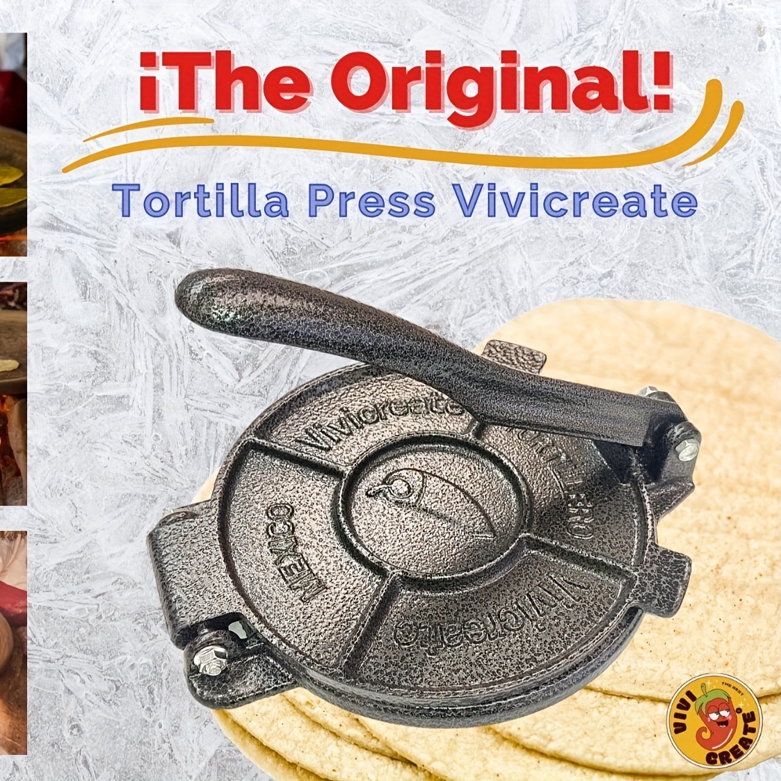 

Vivicreate Tortilla Press, Tortilla Maker, Dough Press, Flour Tortilla Press, Rotis Press, Quesadilla, Tortilla Makers (7.5 Inch)