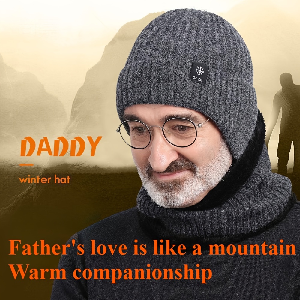 Cappello Invernale con Barba Rimovibile a Maschera Bordi Spessi e in  Stile Tinsel, Protezione per Orecchie Antifreddo Per Anziani Papà/* – 