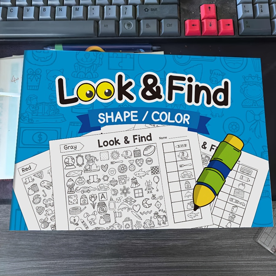 Interactive Hidden Objects Book For Children, Activity Book With Visual Search Exercises - Interactive Concentration Games, Classroom Activities, Back To School Supplies, Easter, Christmas Gift