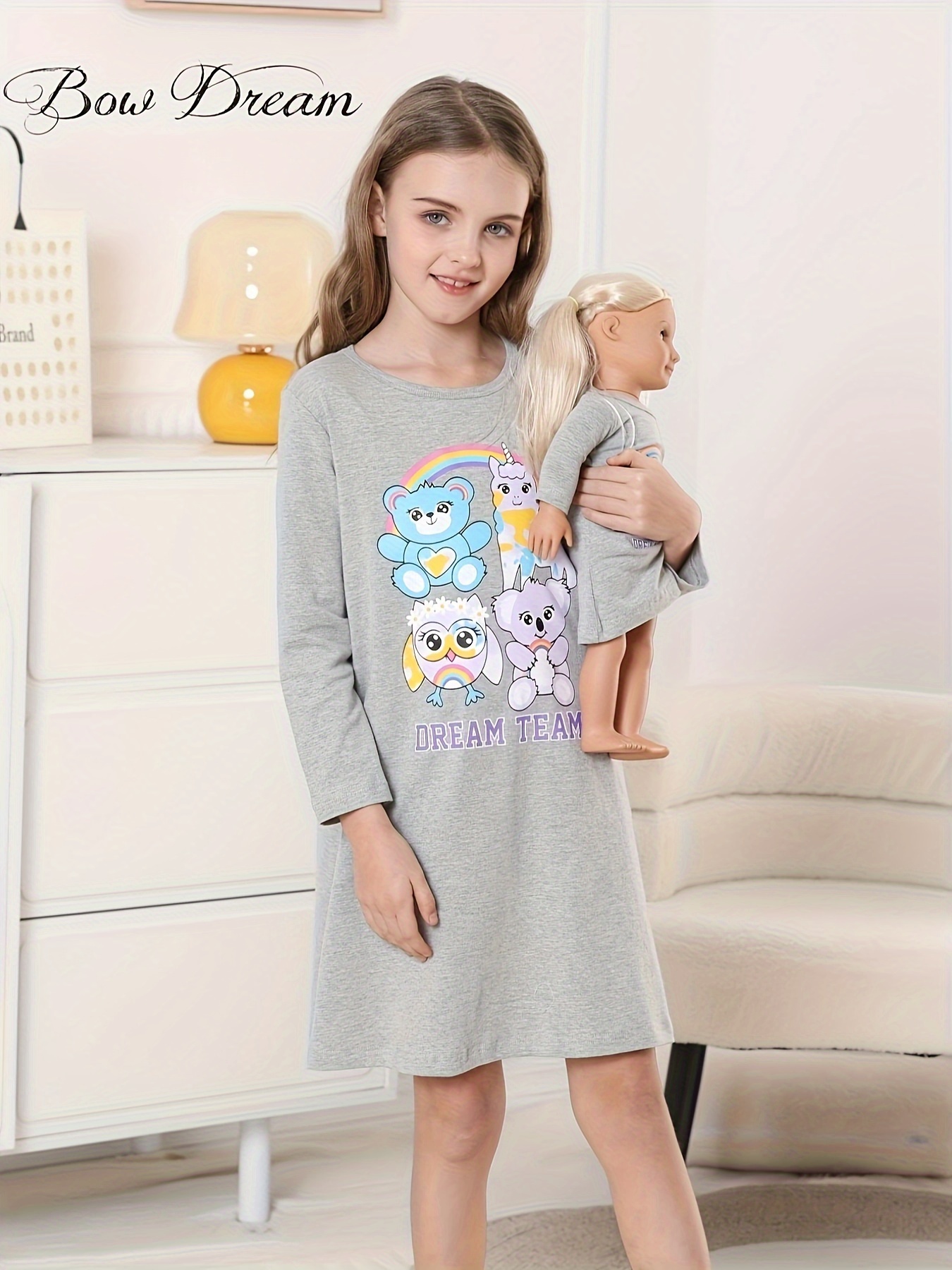 Unicorn Rainbow Mother Daughter Matching Clothing Summer Family Pajamas  Children Sleepwear Mother and Kids Dresses Girls Sets