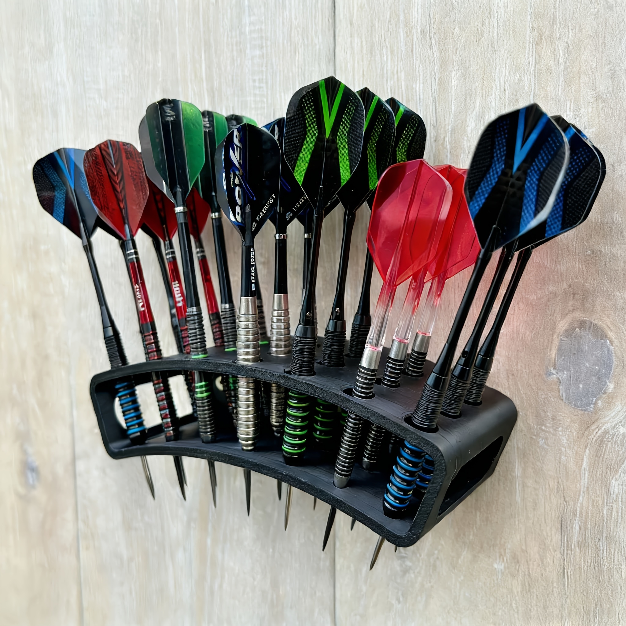 Image of 21-slot Wall-mounted Dart Rack | Holds 21 Darts, Ideal For Living Room, Bedroom, Study, Bar - Space- Design, Perfect Gift For Halloween, Christmas, Abs Material