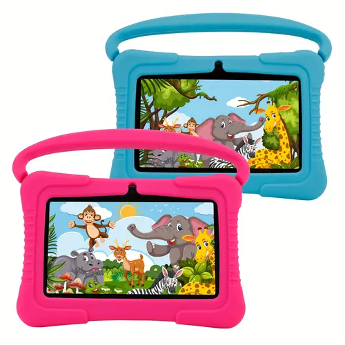 kids tablet 7 inch android tablet pc 1gb 16gb rom safety eye protection screen wifi games app tablet with silicone case1 tablet pad