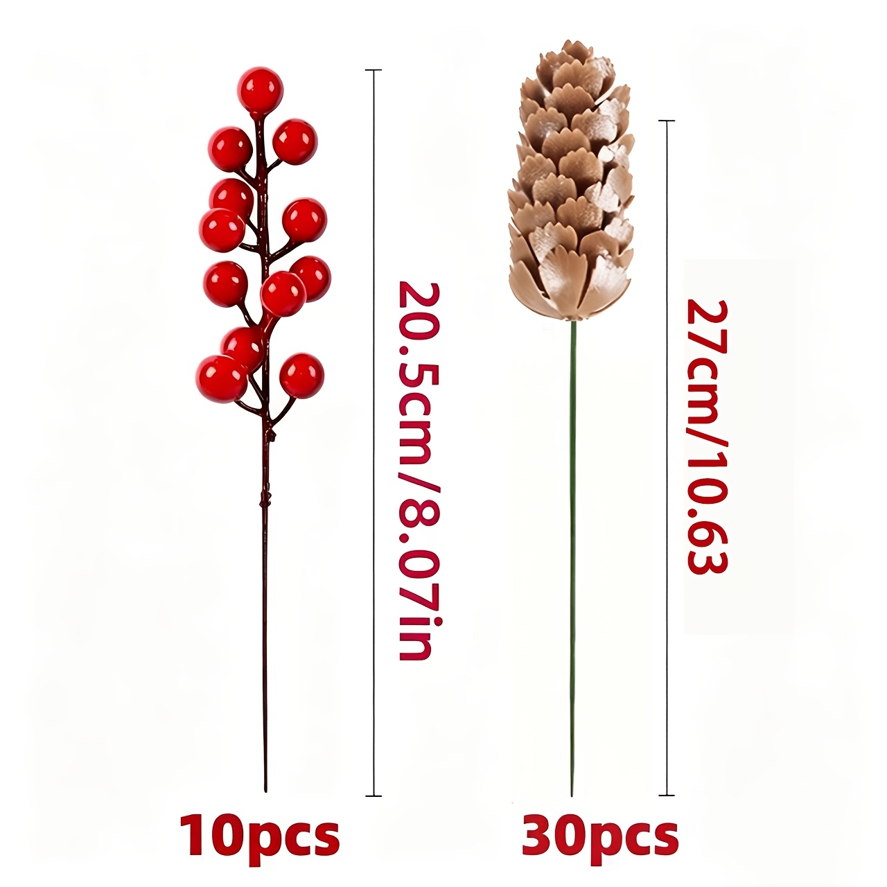 40pcs   and   ornaments realistic plastic branch christmas tree decorations winter wedding and wreath centerpieces sturdy   and   decor   wreath accessories