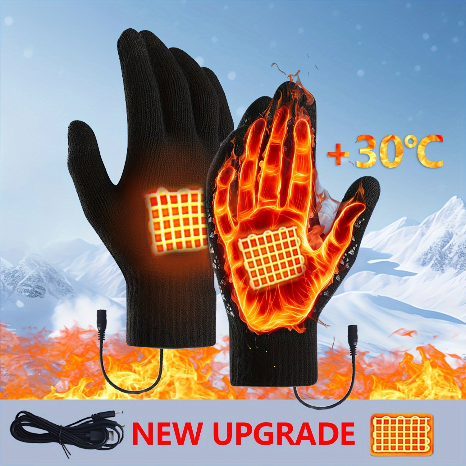 

Usb Heated Hand Warmers, Touchscreen Compatible, Dual-sided Heating, Elastic Cuffs, Thickened Anti-slip Design, Wear-resistant, Power-free Operation, Unisex