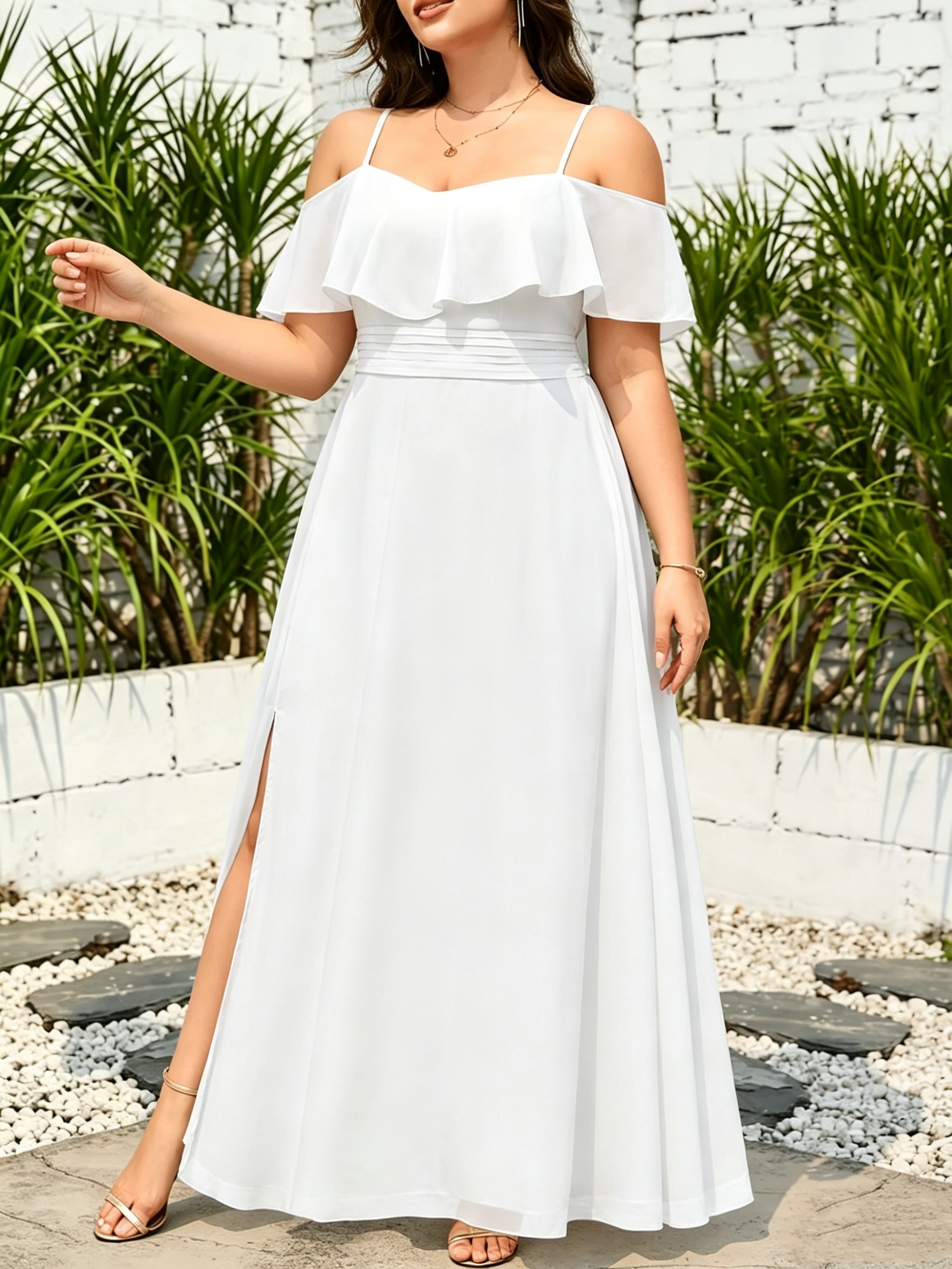 off the shoulder plus size bridesmaid dresses womens elegant plus size Chiffon bridesmaid Color:skin lining K7440E Meghan Markle Summer Black sleeve long formal dresses