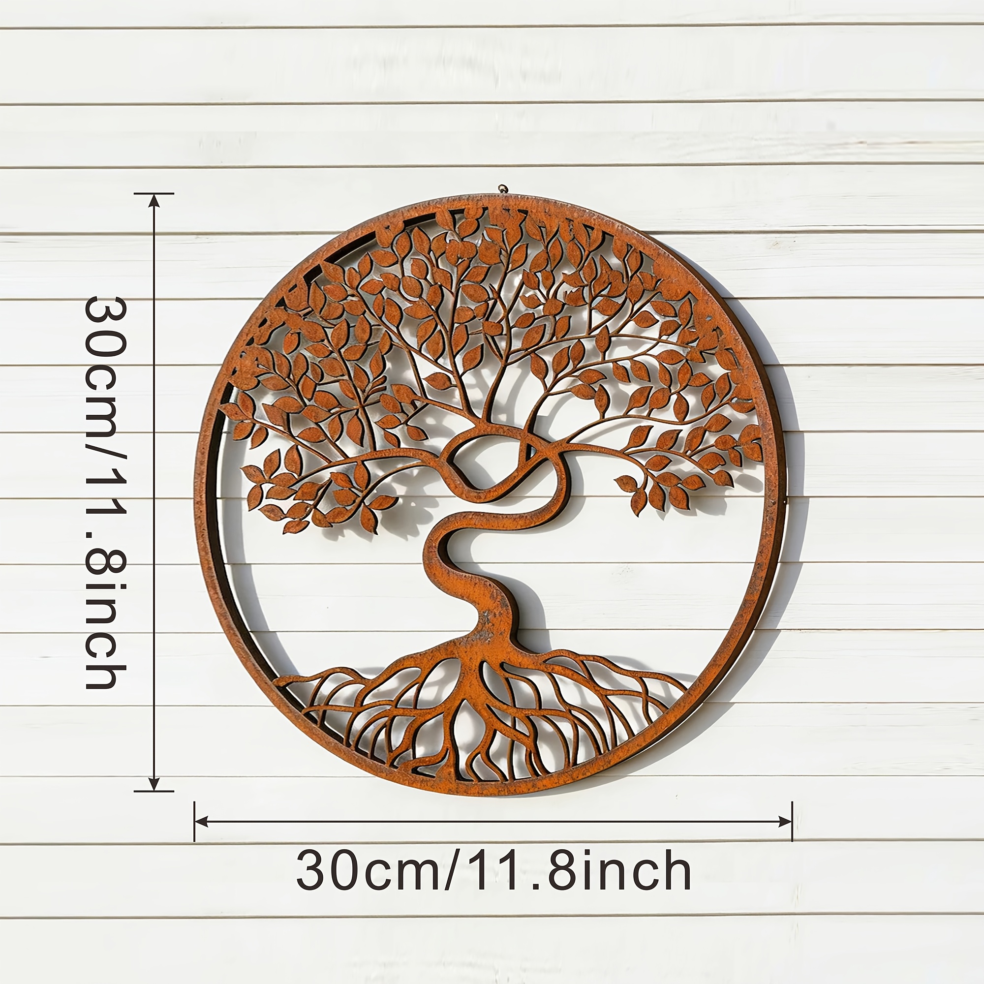 [2d Flat] Rustic Metal Rust Tree Of Life Wall Art, Rusty Metal Tree Of Life Wall Hanging Decoration, Bohemian Wall Sculpture, Housewarming Gift, Rustic Wall Decoration, Patio Hallway Decoration