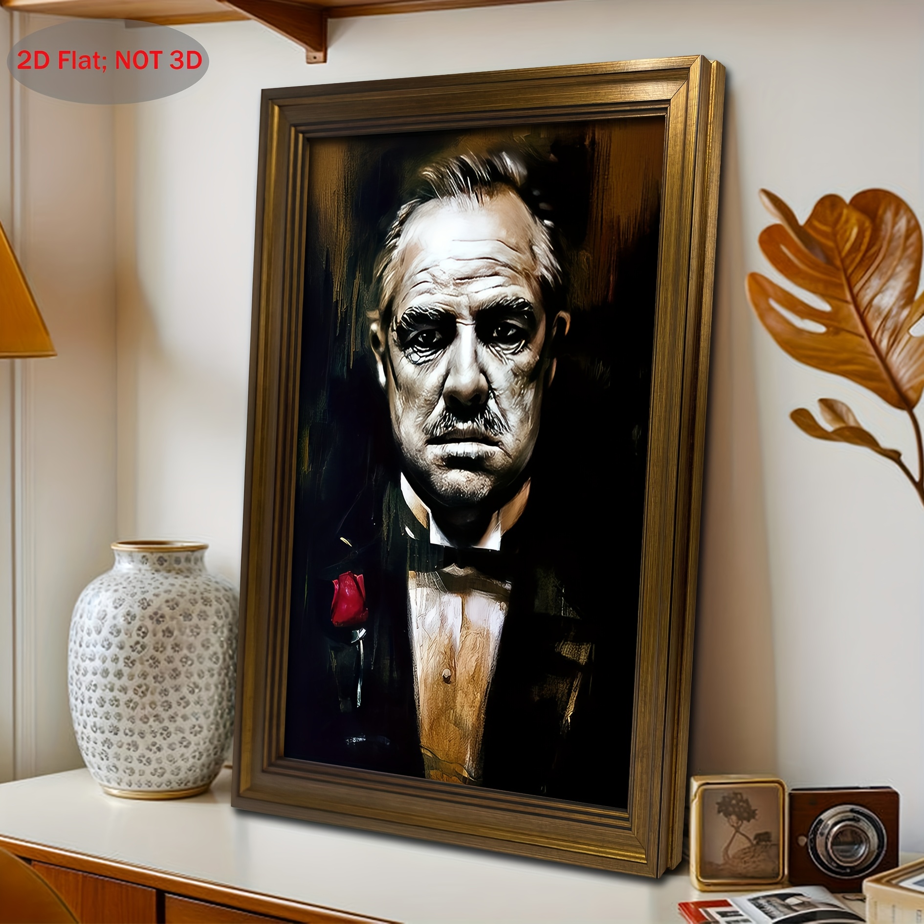 2D plat, 1 retro inspirerende frame schilderij kunst - De Godfather Vito Corleone