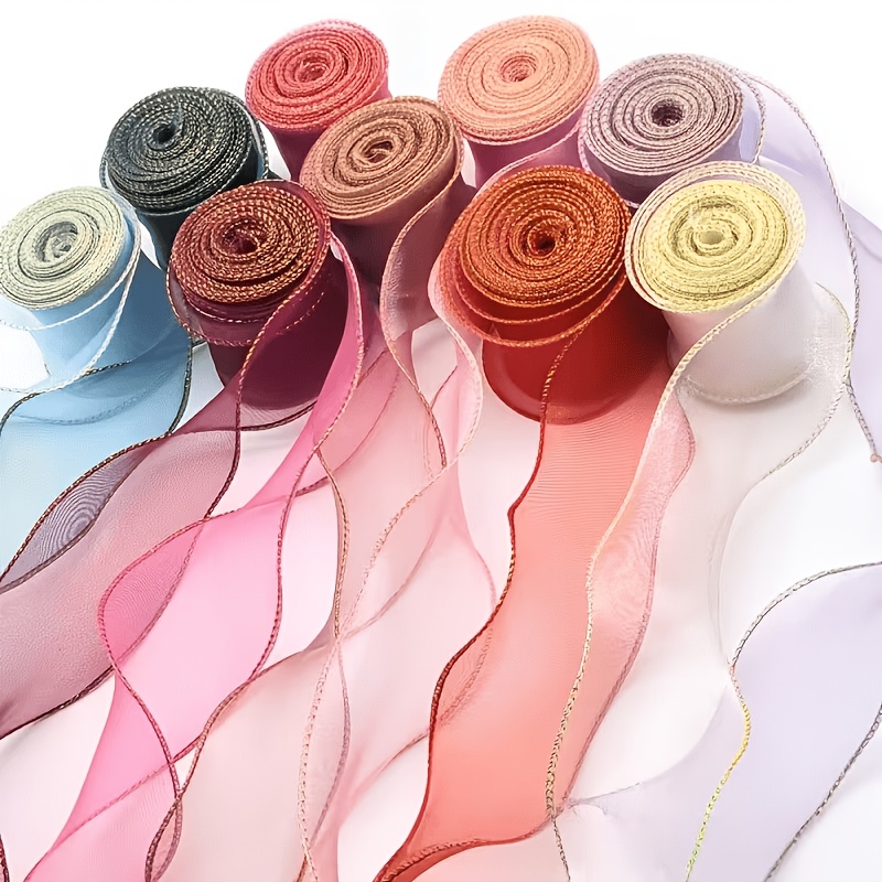 TEMU Set di 8 nastri a di pesce casuali in 8 colori, nastro di raso con bordo scalpellato decorativo a , utilizzabile per artigianato, confezioni