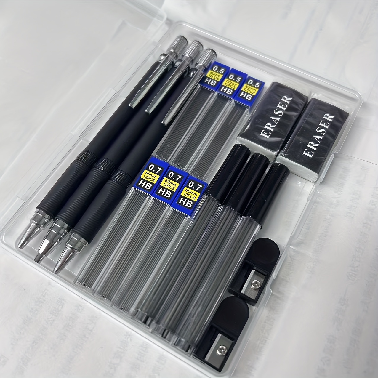 TEMU Set de Lápices Mecánicos Artísticos - 0.5Mm, 0.7Mm, 2.0Mm, Set de Lápices Automáticos para Dibujo, Ideal para y Pintura de Artistas, Uso en