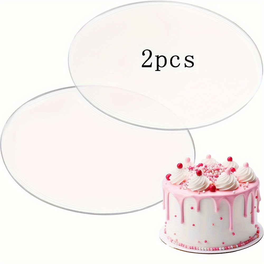 

2pcs Round Clear Acrylic Board, Transparent Acrylic Cake Smoothing Mold, Baking Tool, Acrylic Blanks For Diy