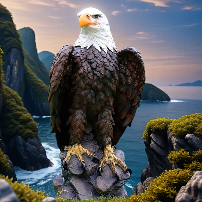 TEMU Super Large Eagle Ornament, 24.4in Suitable For Outdoor, Patio. Decorative Sculpture For Park