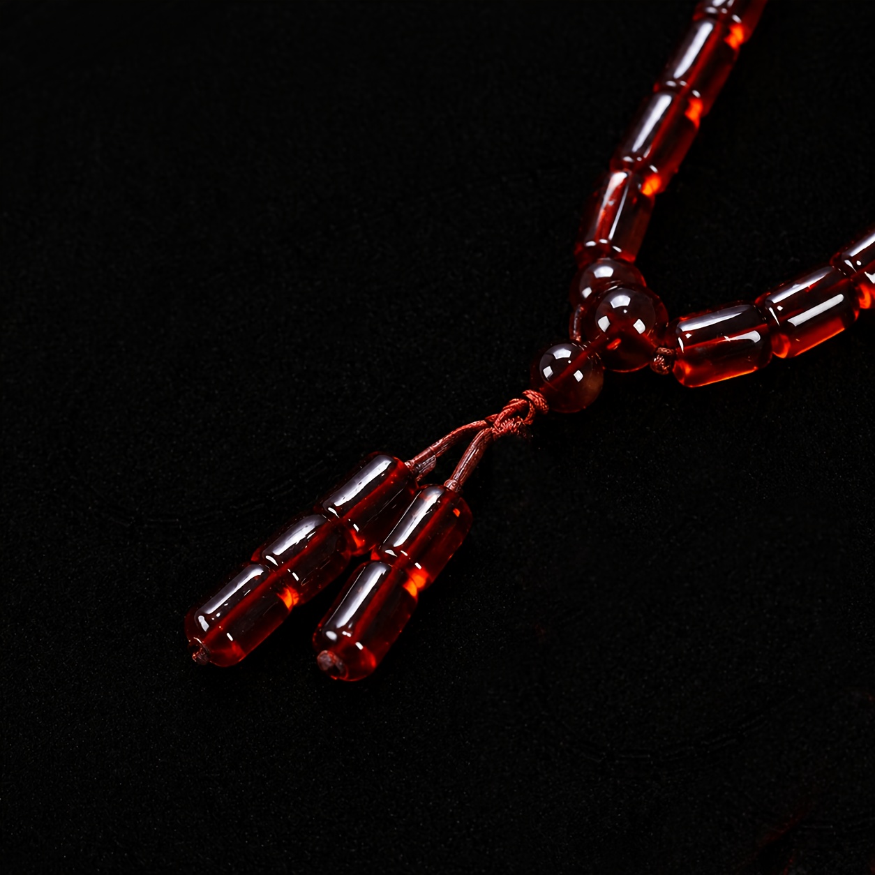 Amber Beeswax Blood Stone Buddha Chain Necklace