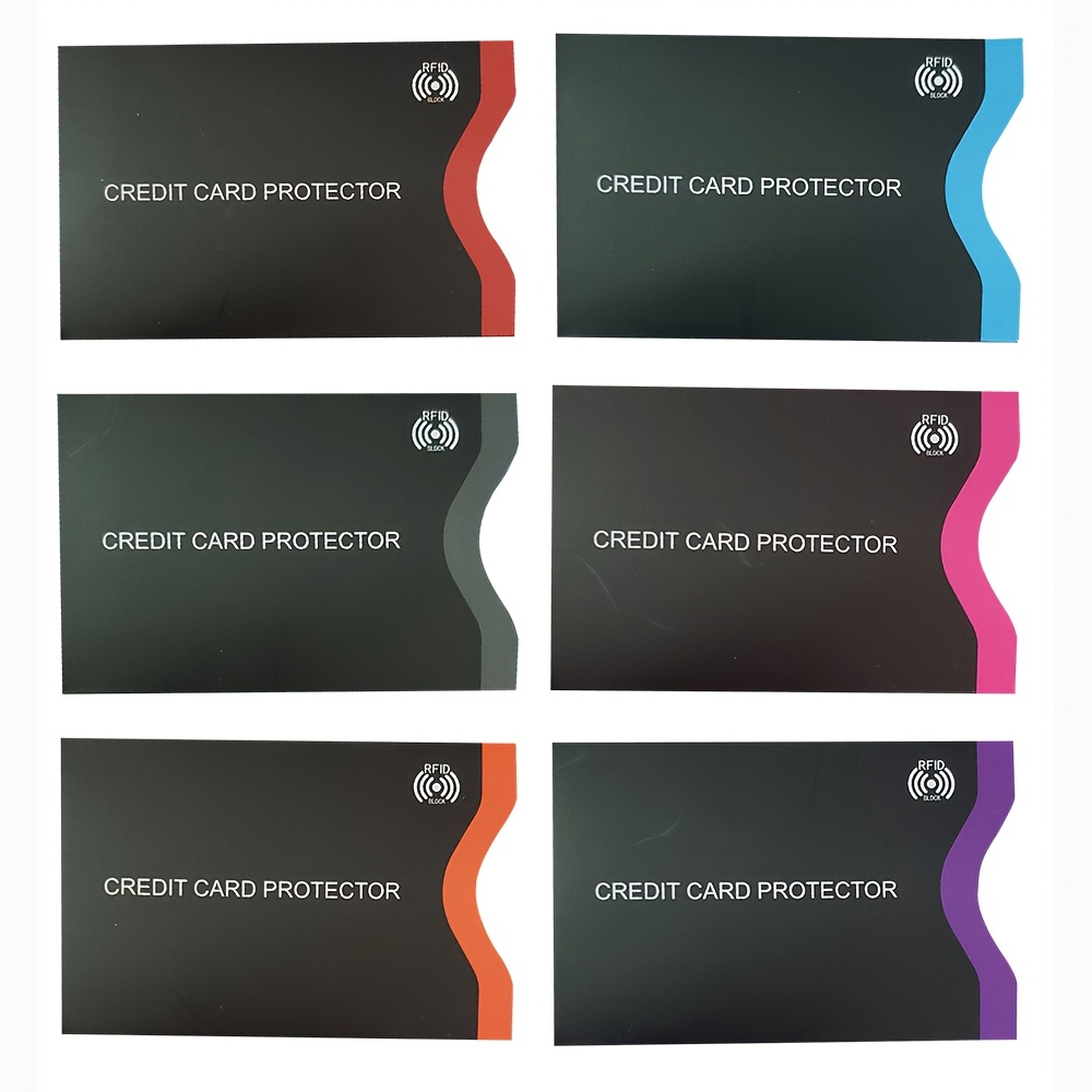 

Ensemble de 6 étuis de protection pour carte de crédit avec blocage RFID, porte-cartes en aluminium pour portefeuille, organisateur de voyage sécurisé pour passeport, billets et cartes