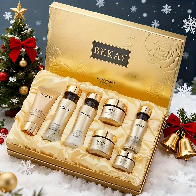 TEMU Skincare, 7pcs Facial Care Set, Essential Skincare, Complete Women's Skincare For Dry And Combination Light Beige, Korean Skincare Set, Women's