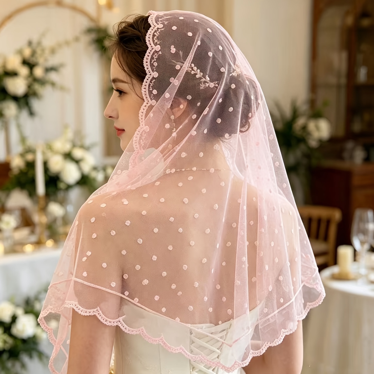 TEMU Foulard et châle triangulaire brodé de style bohème français pour femme - de mariée adapté pour , écharpe d'enveloppement polyvalente en