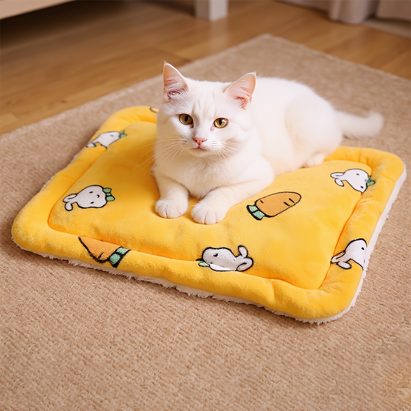 extra warm winter plush pet mat thick soft cushioned bed with cute non slip washable small animal mattress for cats rabbits small dogs easy clean indoor outdoor use 45x35  7x13 8in 3 colors ideal gift for pet lovers Product details 3
