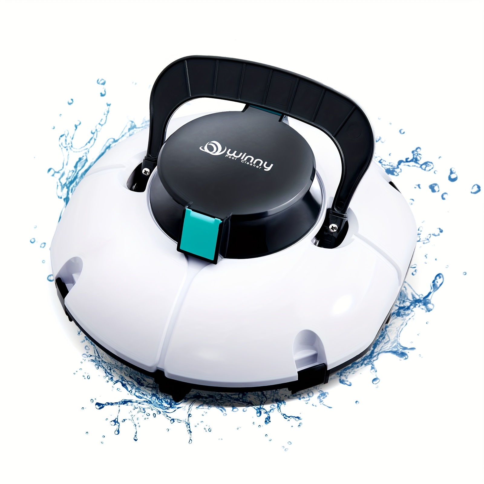 TEMU Aspirateur robot pour piscine, design transparent avec puissance d'aspiration élevée, adapté aux piscines plates de plus de 35 pieds, et durable