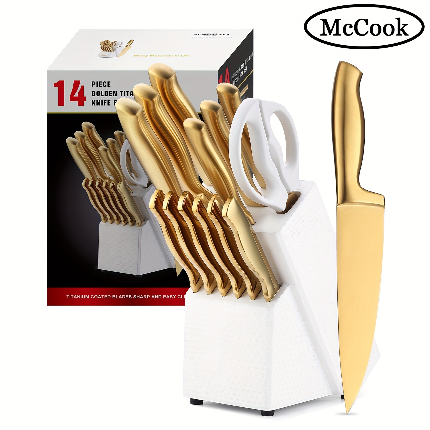 

Golden Knife Set With , Mccook Tea21 14pcs Knife Set With Knife Set Stainless Steel