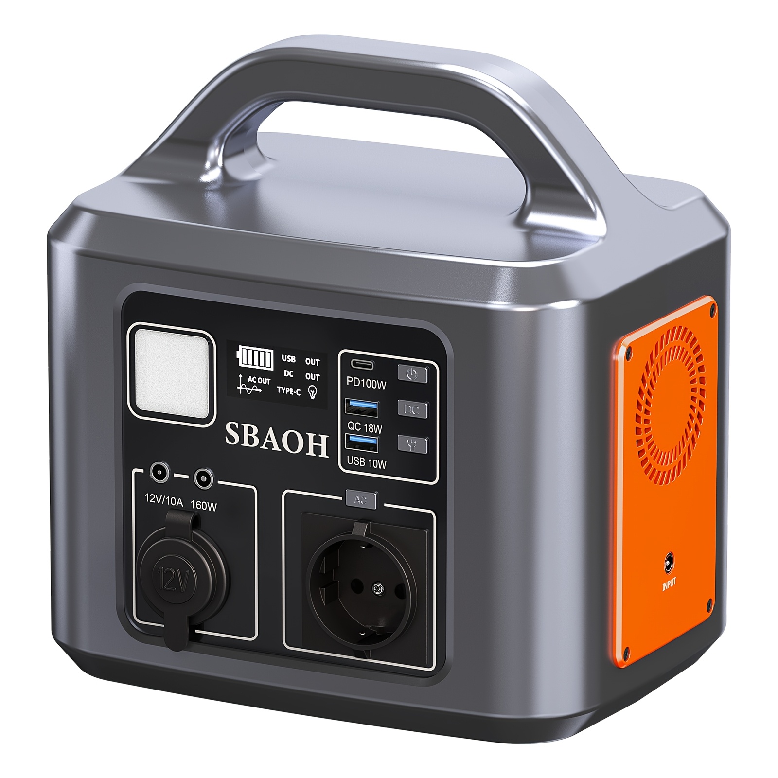 E-shop SBAOH 600W Tragbare Autoladegerät, 145600mAh Hochkapazitäts-Generator mit LED-Licht, 100W PD-Schnellladung. Für Camping, Reisen, Heimnotstrom,