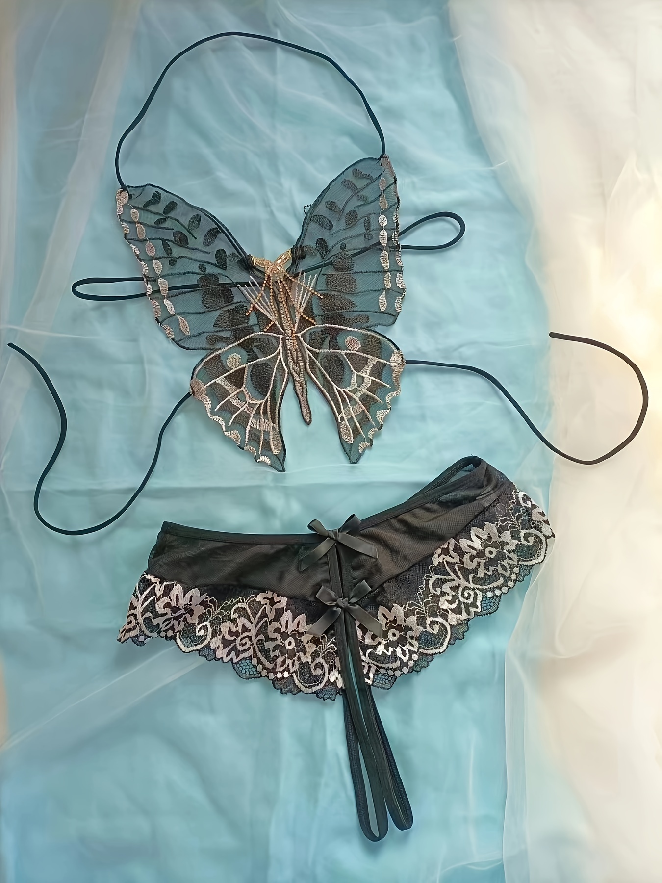 Best Butterfly Design Lingerie Lace Bra and Panty Set Price in