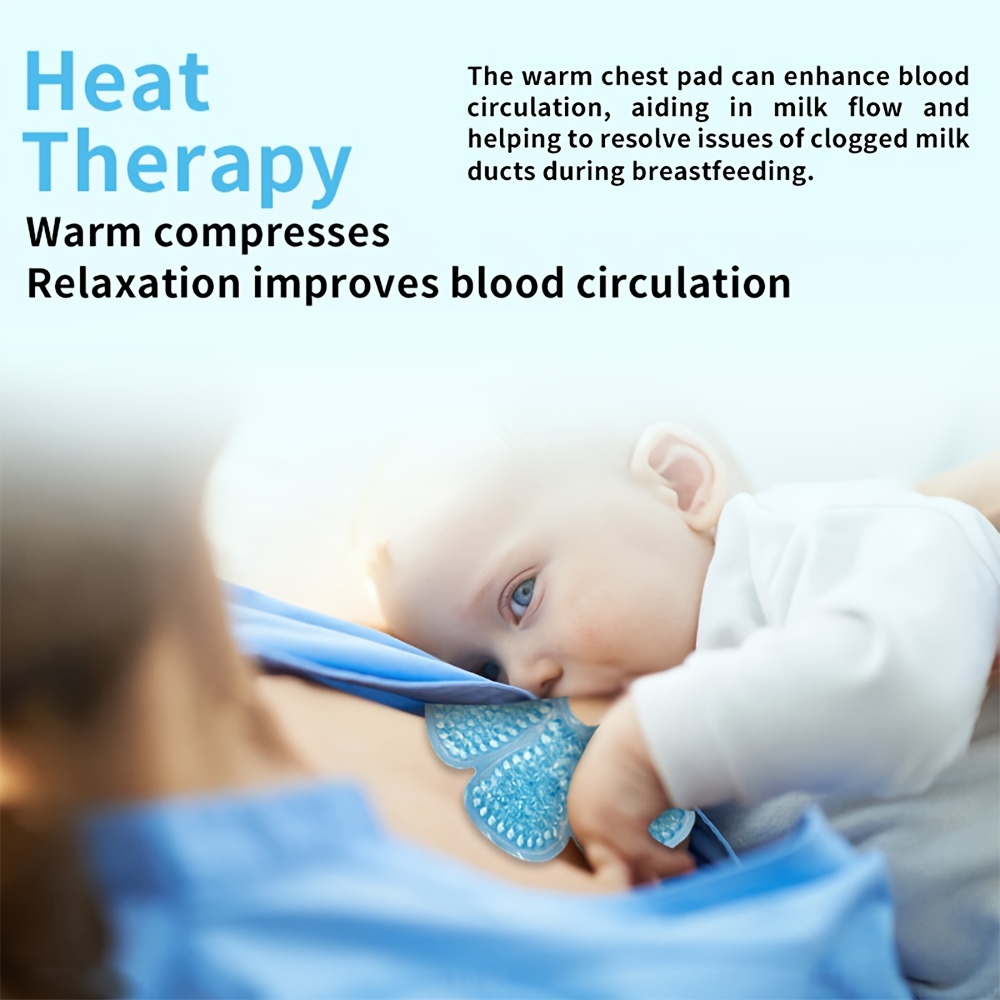 1pc Reusable Hot & Cold Breast Relax Pad - Blue PVC Gel-Filled Breastfeeding Comfort for Moms, Front & Back Design for Enhanced Support, Nursing Accessories | Personal Comfort Item | Textured Surface