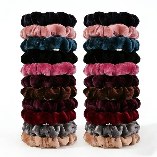 10pcs fashion velvet solid color small hair ties hair accessories high hair bands