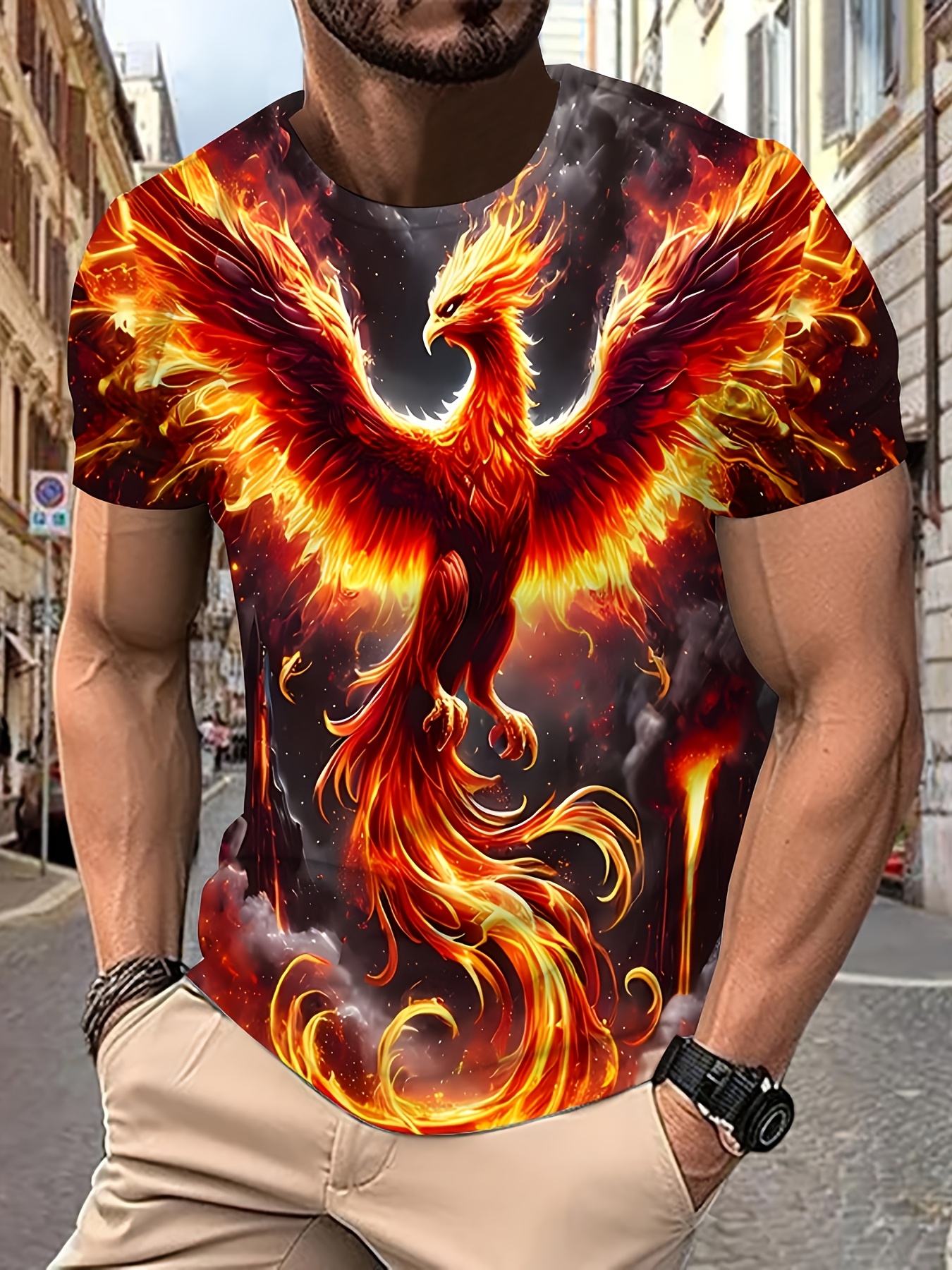 item picture mens 3  print t shirt featuring a stylish   red   design   casual wear and sports activities