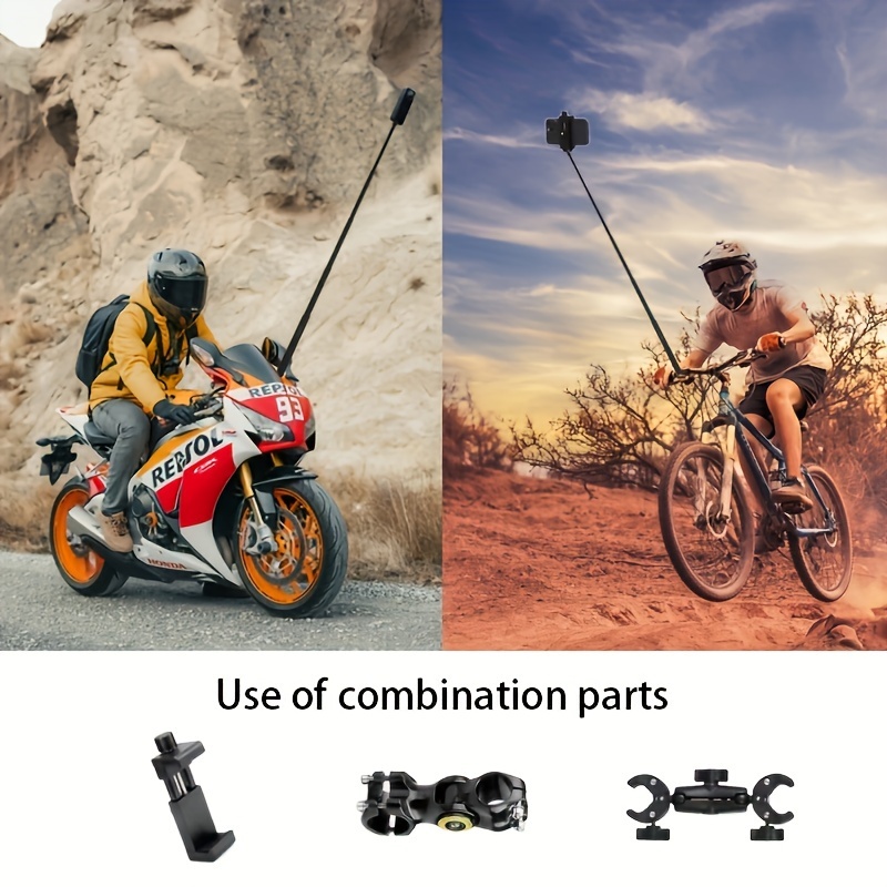 For Insta360 X3 One X2 Motorcycle 3rd Person View Invisible Selfie Stick  Handleb
