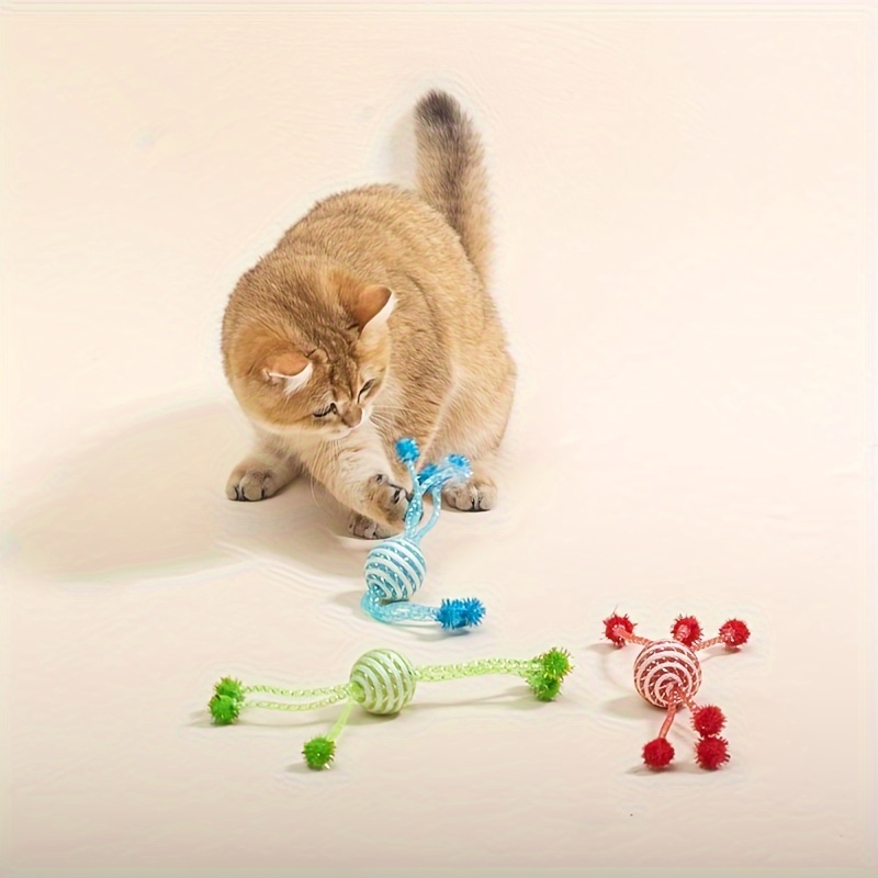 

1pc Assorted Cat Toy, Interactive Roped Tumbler Balls Fun Self-entertainment For Cats, Balls