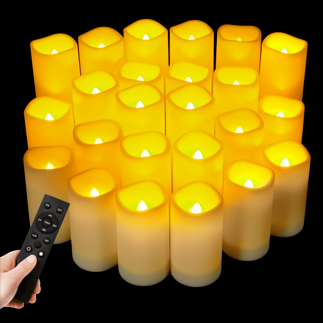 TEMU 12pcs/24pcs Luces de Velas LED con sin Llama, con Control Remoto y Temporizador, Ideales para Decoración del Hogar, Adornos Navideños o de San
