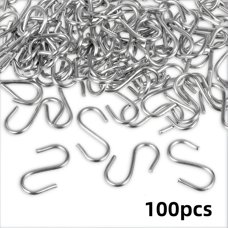 Image of 100/200pcs Of -shaped Hooks For Art And Crafts, Crystal Lamp Crystal Curtain Crystal Wreath Hooks, Jewelry Making, Lamp Crystal Curtain Crystal Wreath Hooks