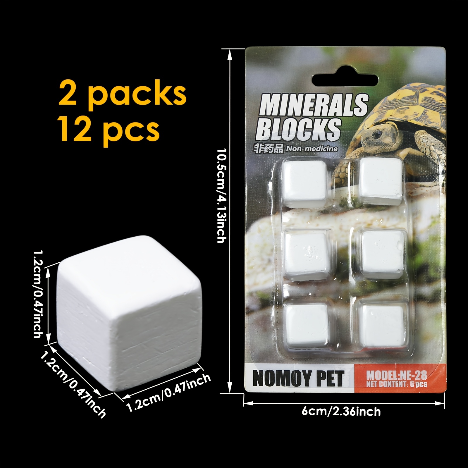 2 Sets of 12 Natural Mineral Blocks/Suitable for Shrimp, Hermit Crabs, as Well as Turtles, Lizards, Frogs, Bearded Dragons, and Other Reptiles/Helps Create a Healthy Habitat Environment/A High-quality Aquarium Accessory, Lizard Supply, and Turtle - Image 6