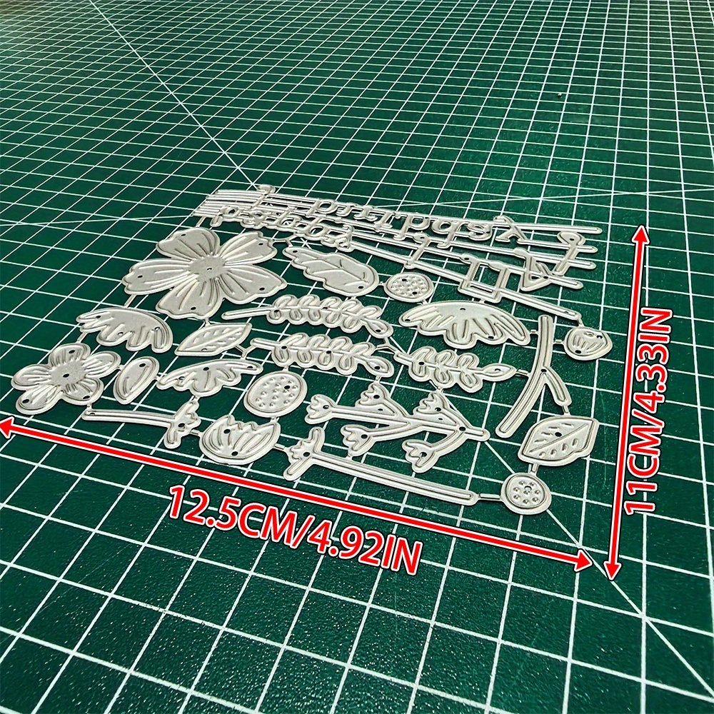 TEMU 1pc Flowers And Music Metal Cutting Dies, Scrapbooking Embossing Stencil, Handmade Greeting Card Making Metal Die Cuts, Gift Card Making Tools.,