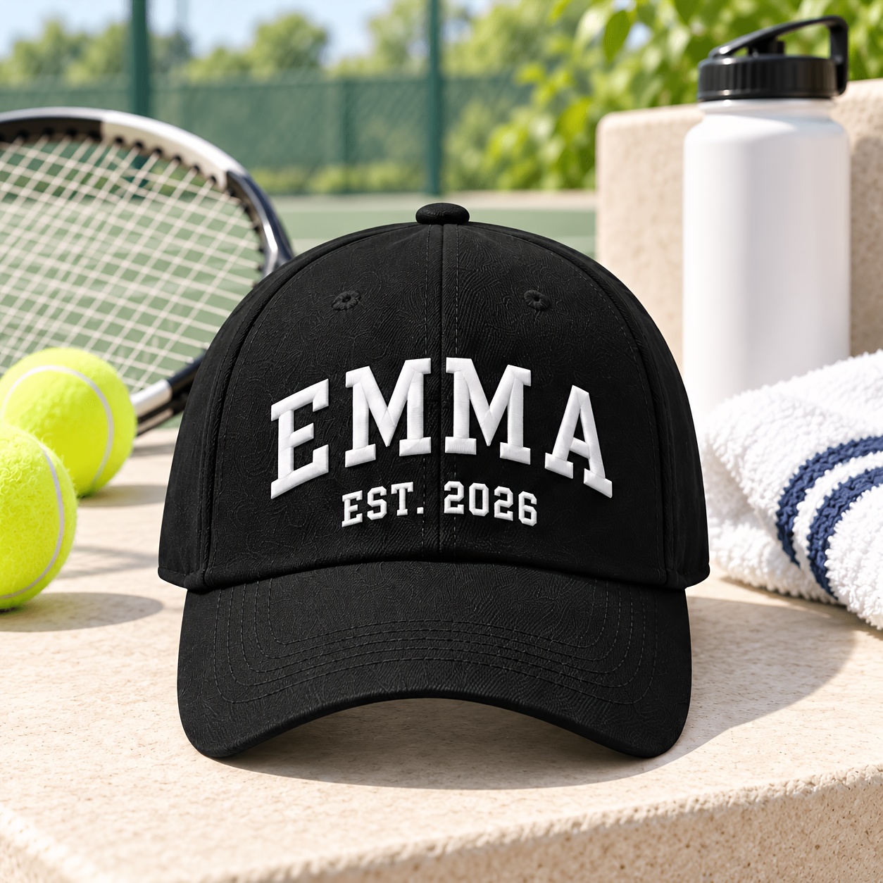 TEMU 1pc Custom Name Preppy Embroidered Baseball , Personalized English Name And Year Dad Hat, 8 Colors Available Unisex Casual Sports Outdoor Street