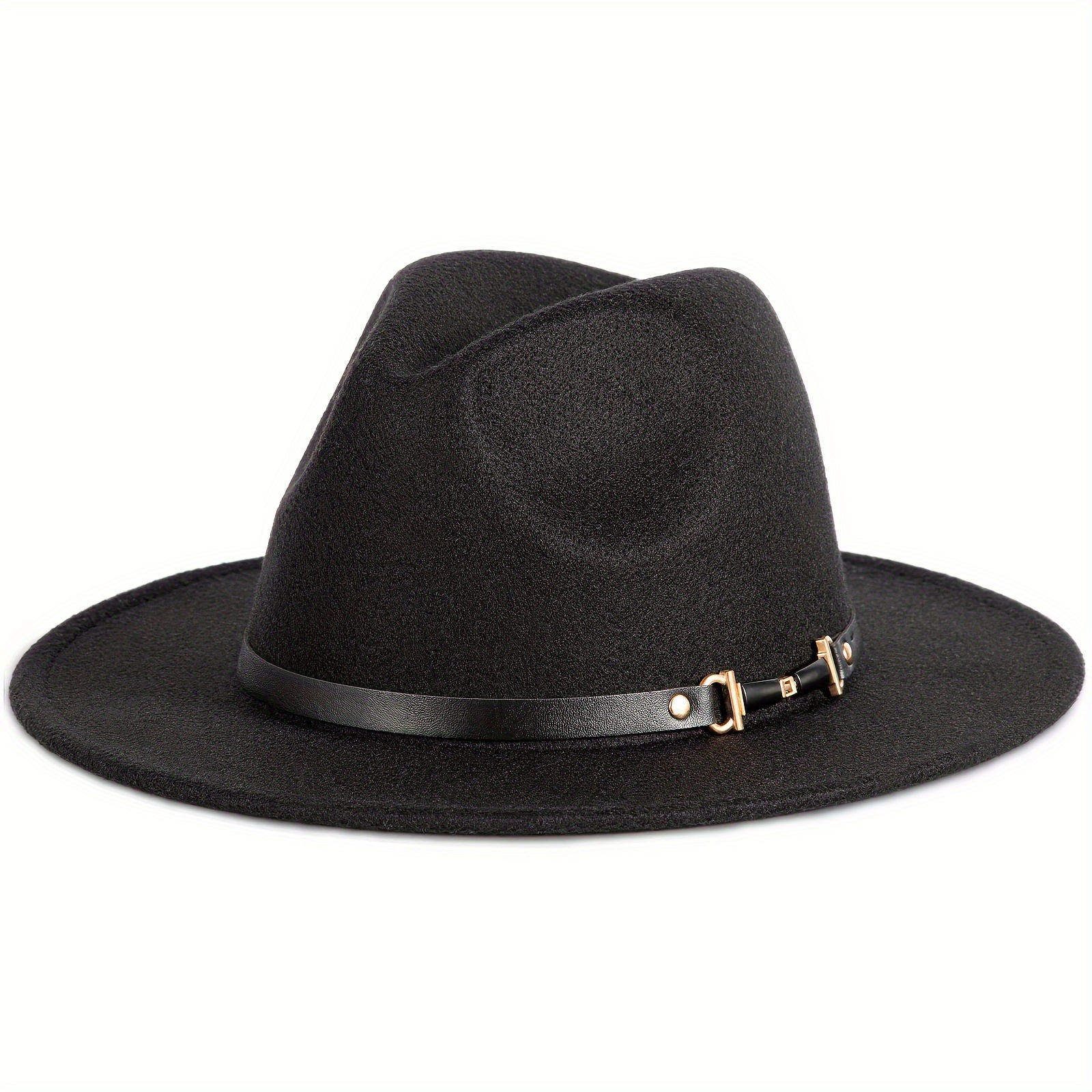 

Fedora For Women/men Winter Classic Wool Fedora Panama Hat With Belt Buckle