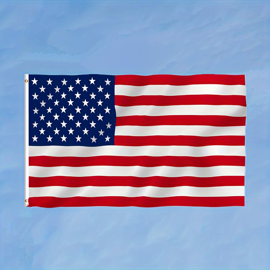 

1pc, American Flag, All Weather American Flag Embroidered With Stars In Strong Winds, Sewn With Stripes, Bright Colors And Uv Resistant Fading, Canvas Head And Double Stitching Durable American Flag