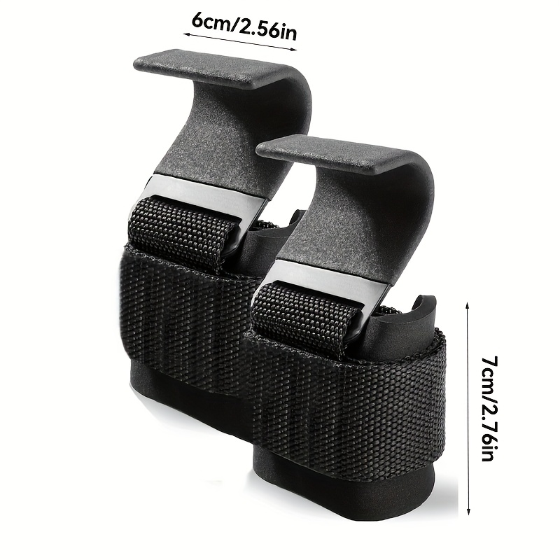fitness weight lifting hooks for men women pair 8mm thick wrist padding weight grips for powerlifting shrugs   deadlift support gym lifting straps with pull up hooks Product details 4