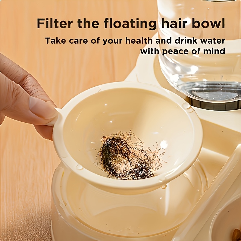 Distribuitor automat 2-în-1 pentru hrană și apă, capacitate mare, pentru pisici și câini | Separare uscată și umedă, plastic durabil, design transparent, ideal pentru hidratare în interior și dietă sănătoasă, funcționare fără baterii