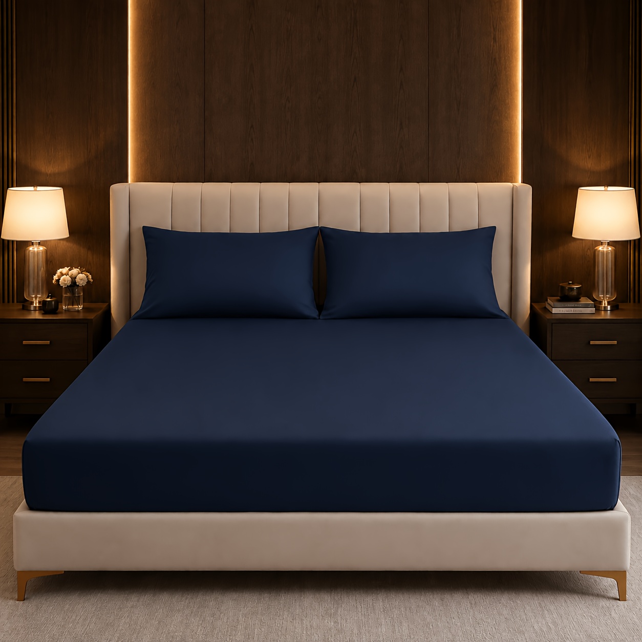 Image of Ultra Soft Fitted Sheet, Deep Pocket Up To 35cm, 360° Elastic For , Smooth Mattress Sheet, Machine Washable, Multiple Colors